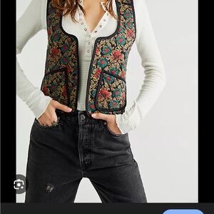 Free People Black Quilted Vest